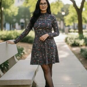 boho hippie mini dress with floral design